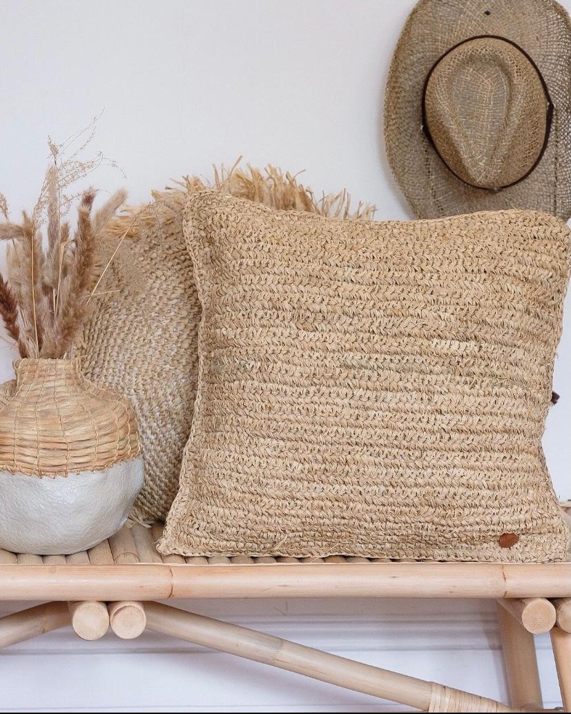 Raffia Cushion - Bohowoodland