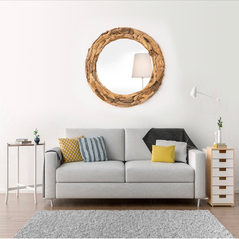 Round Drift Wood Mirror - Bohowoodland