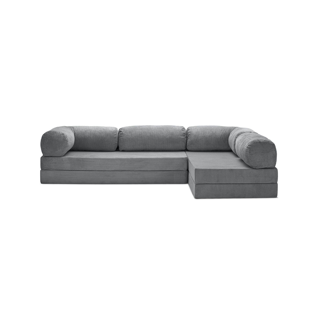 Teddy Sofa Open End L-Shape - Dark Grey