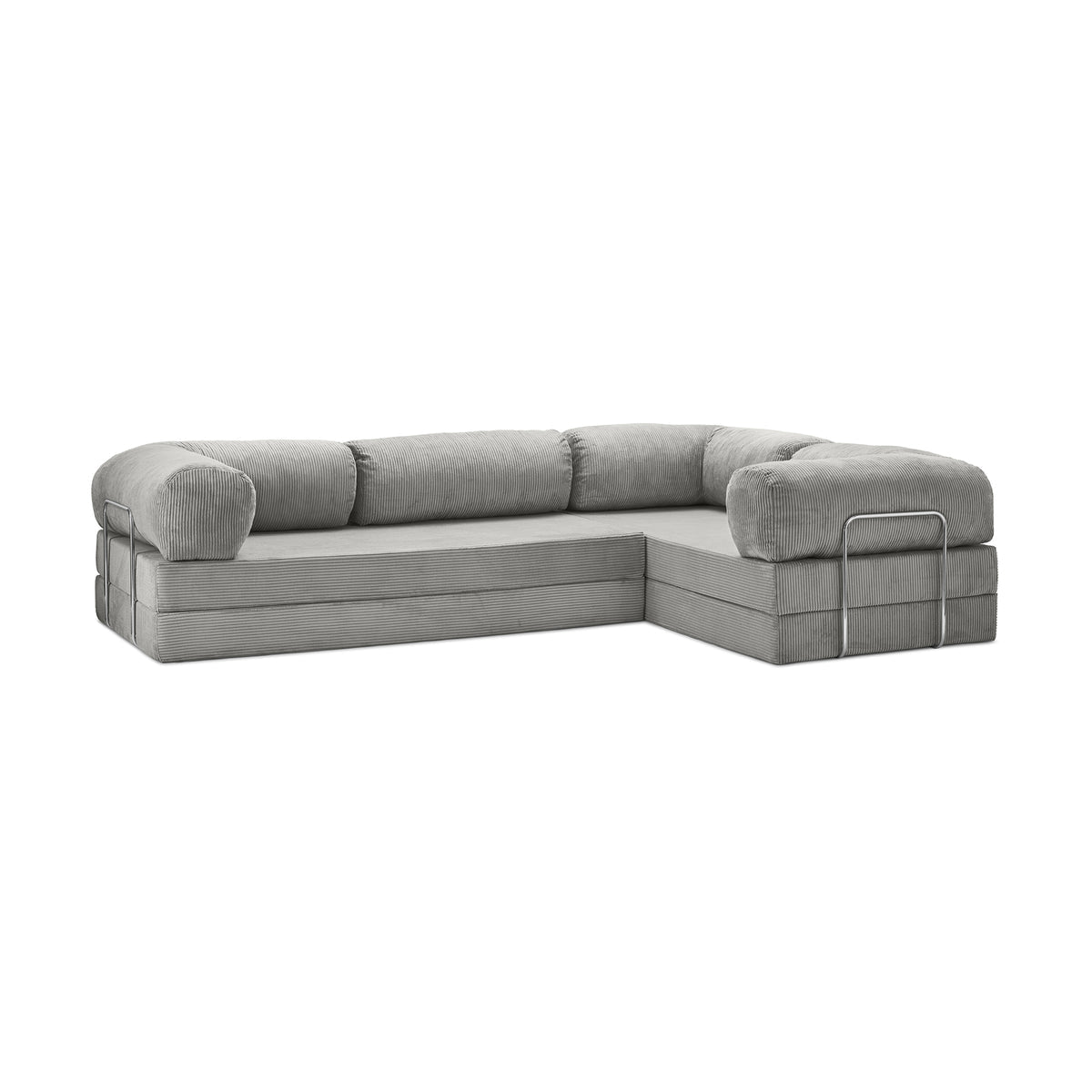 Teddy Sofa Closed End L-Shape - Light Grey