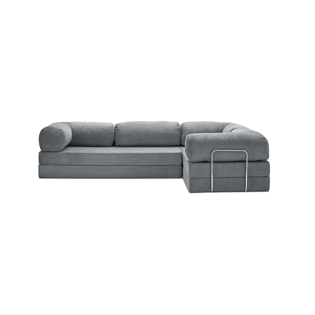 Teddy Sofa Closed End L-Shape - Dark Grey