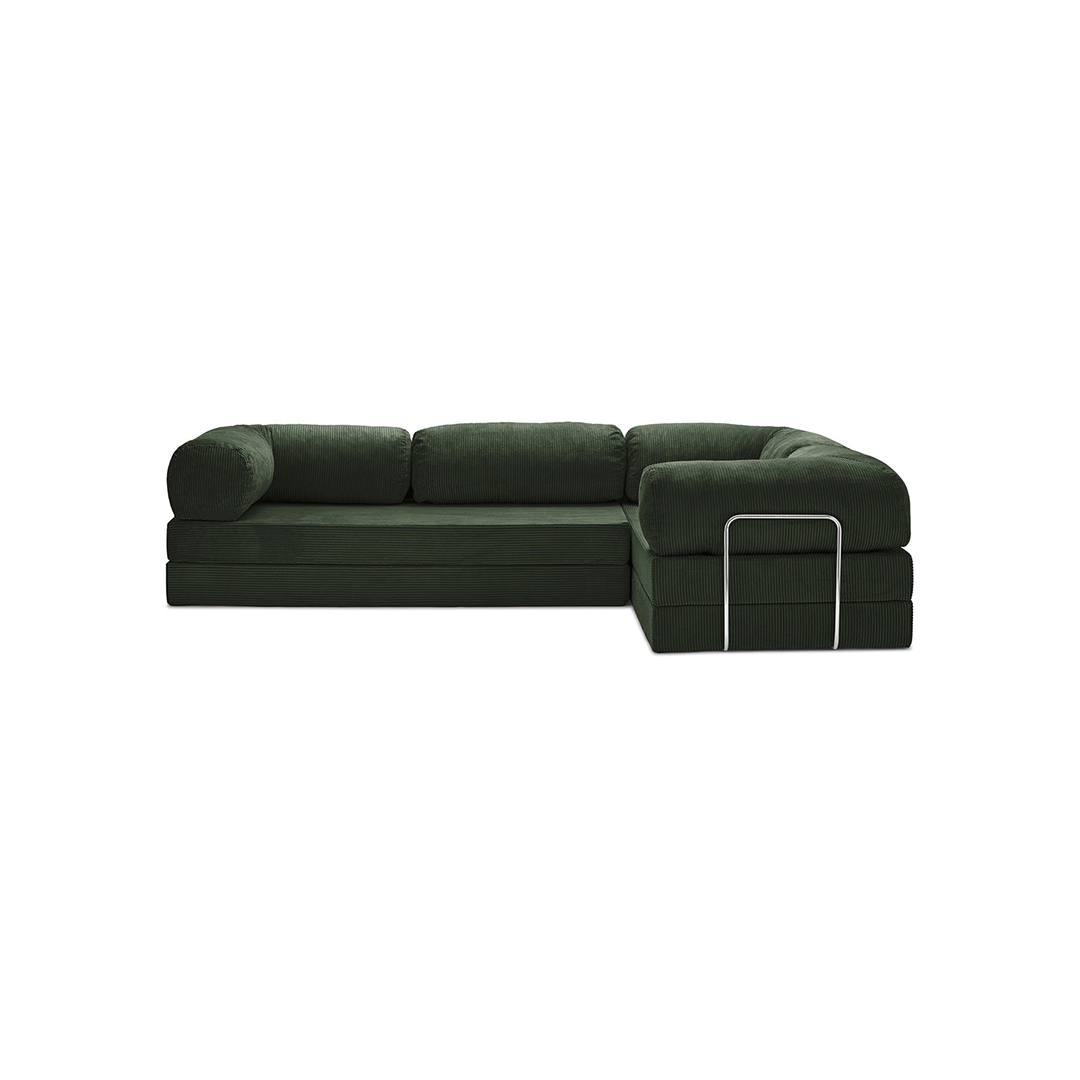 Teddy Sofa Closed End L-Shape - Emerald