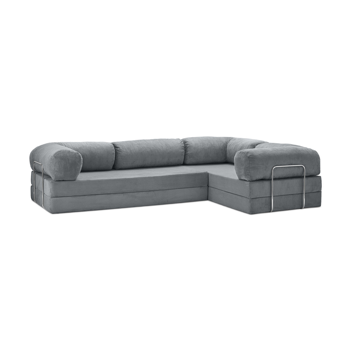 Teddy Sofa Closed End L-Shape - Dark Grey