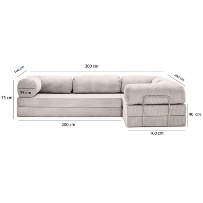 T-Sofa L-Shape - Closed End Off White