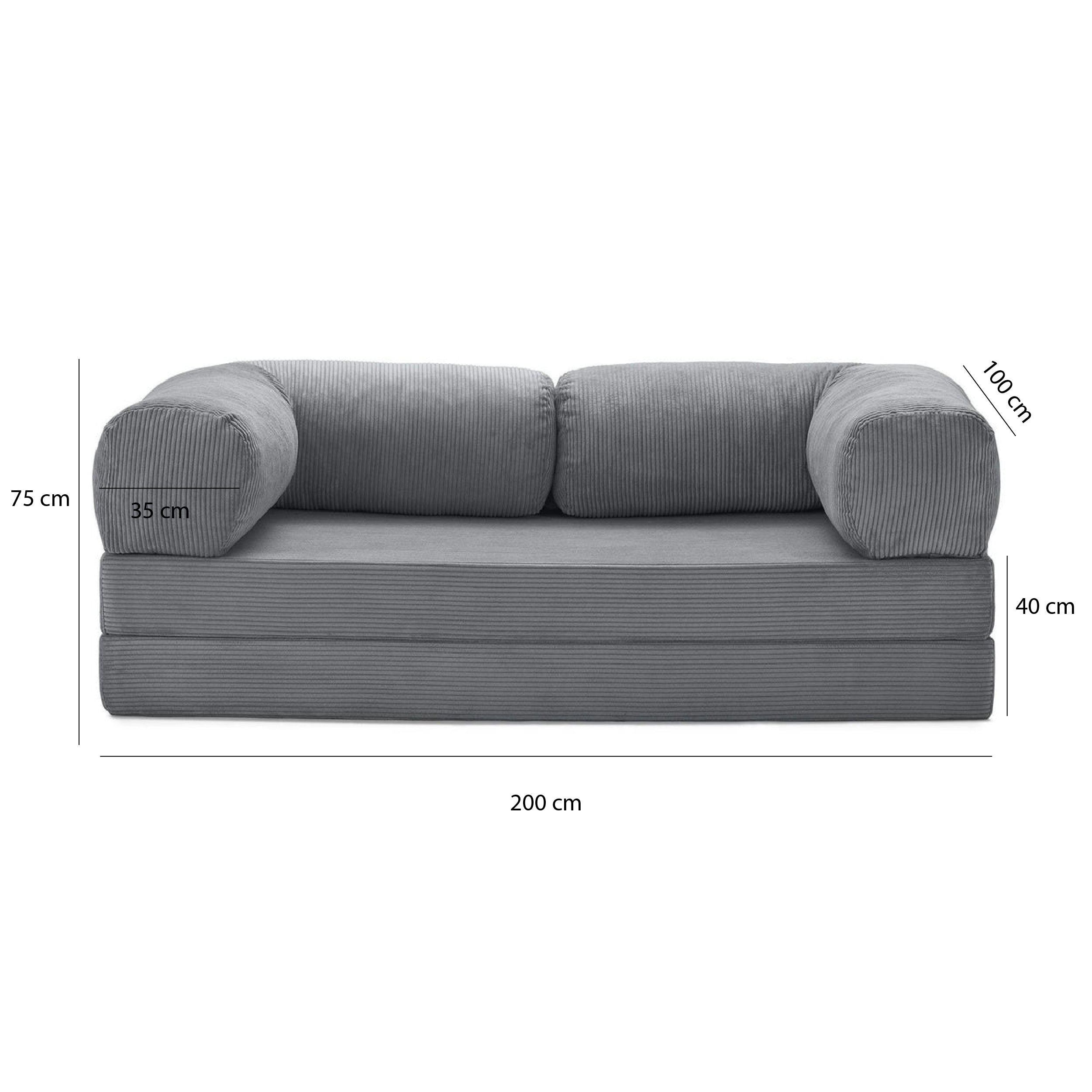 T-Sofa Love Seat - Dark Grey