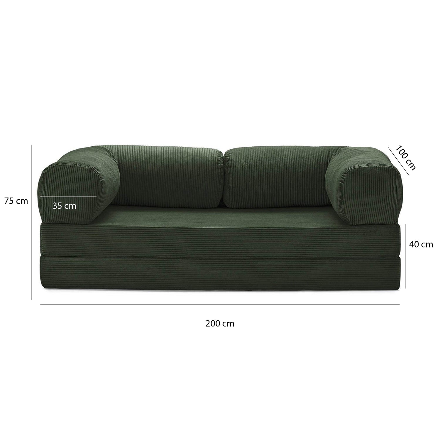 T-Sofa Love Seat - Emerald
