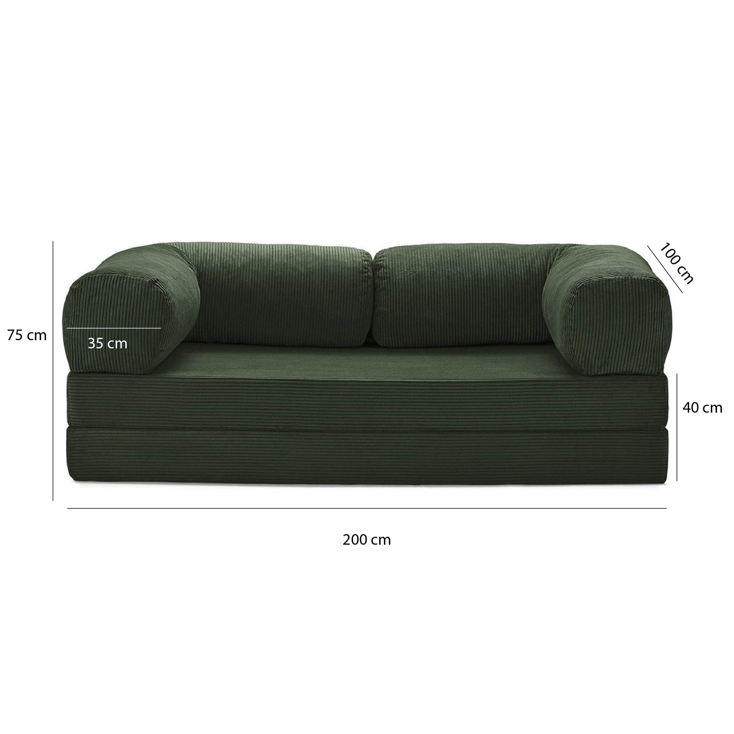 T-Sofa Love Seat - Emerald