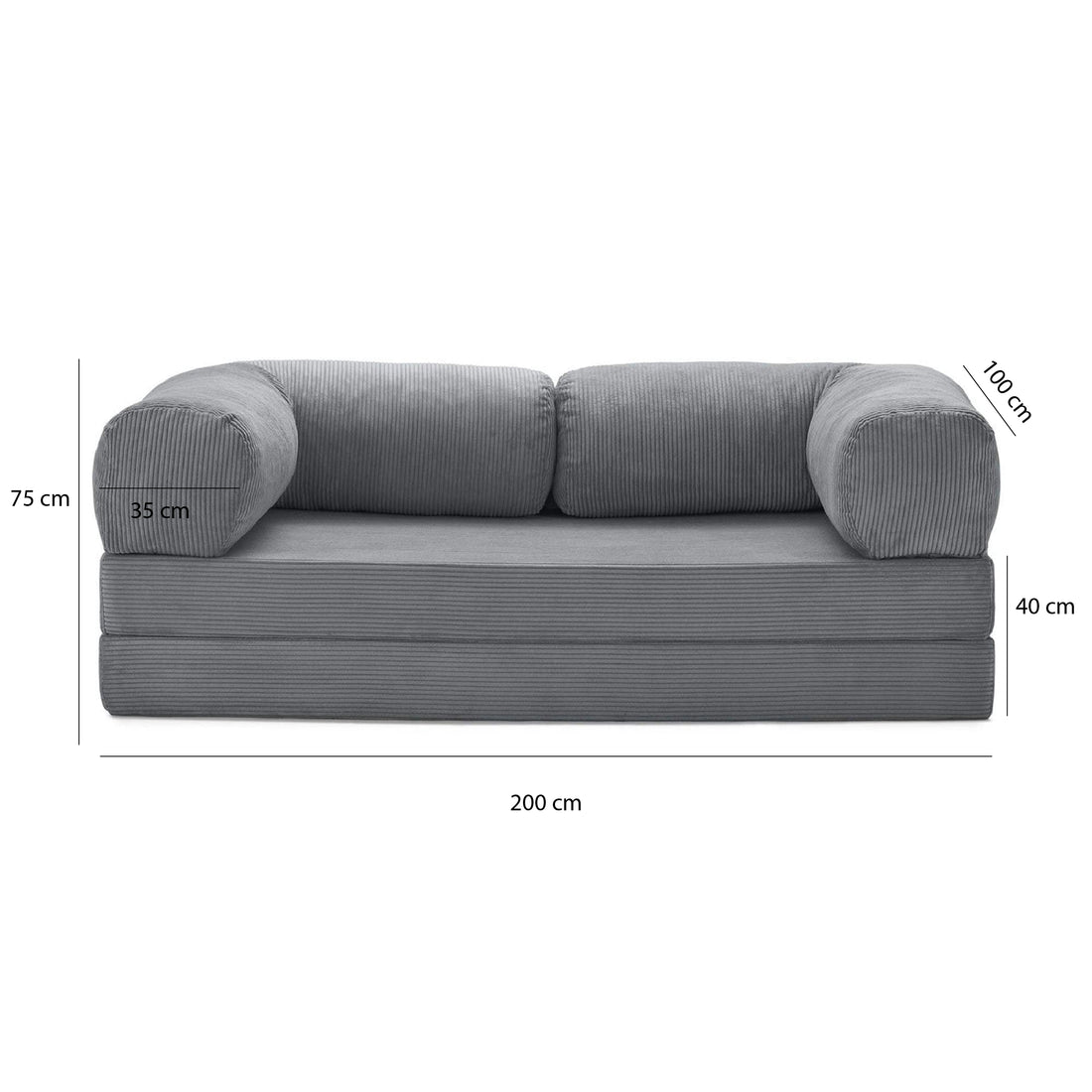 Teddy Sofa Love Seat - Dark Grey