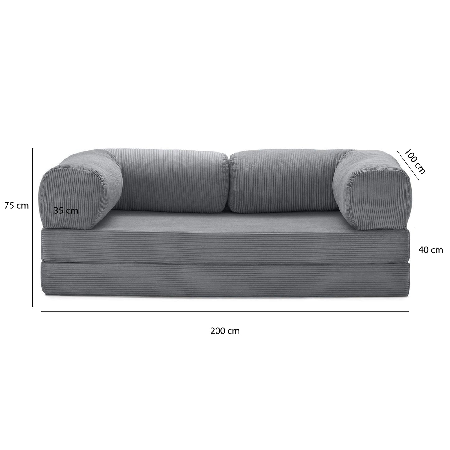 Teddy Sofa Love Seat - Dark Grey