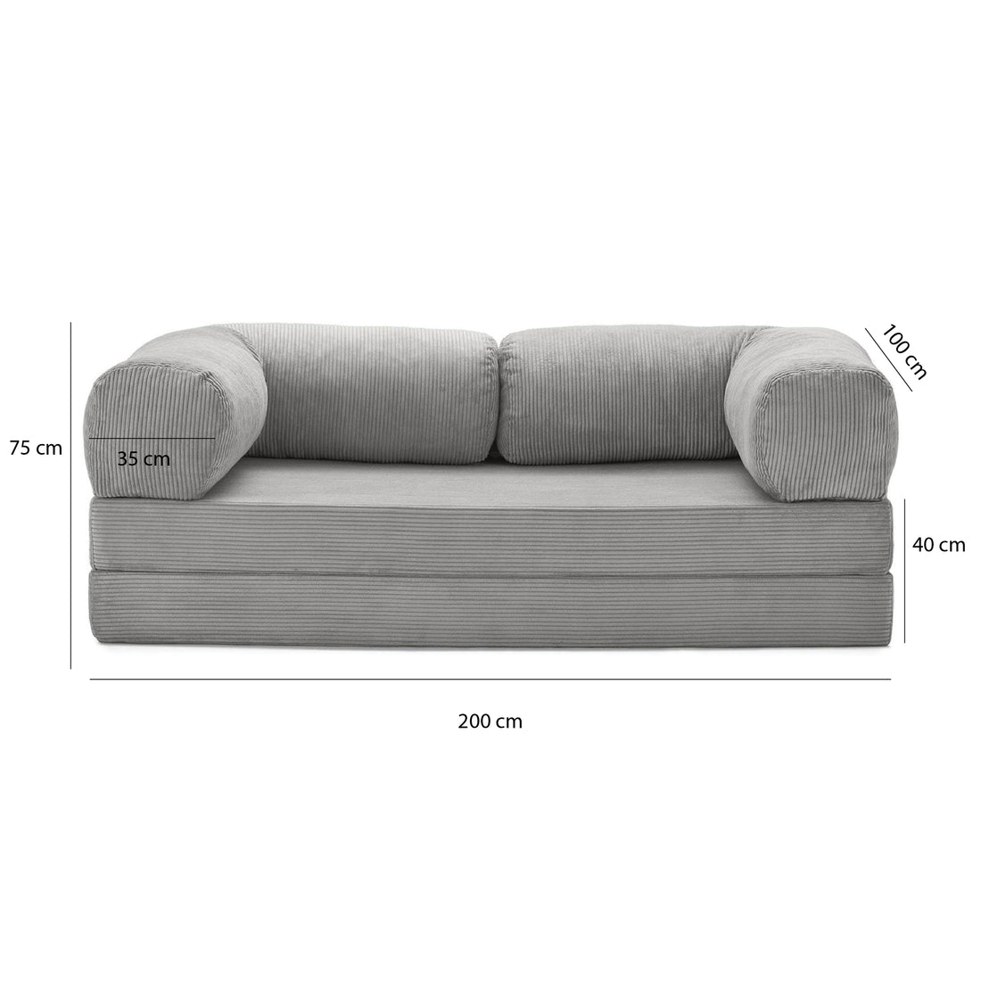Teddy Sofa Love Seat - Light Grey