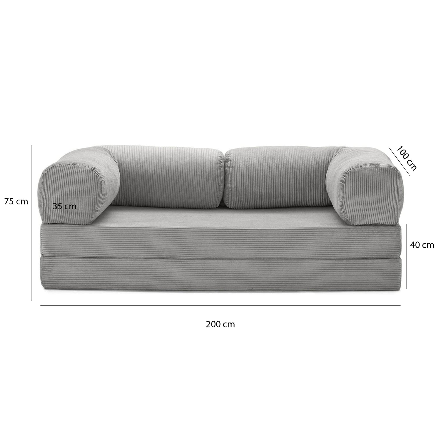 Teddy Sofa Love Seat - Light Grey