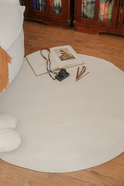 Off white Round Rug - Bohowoodland