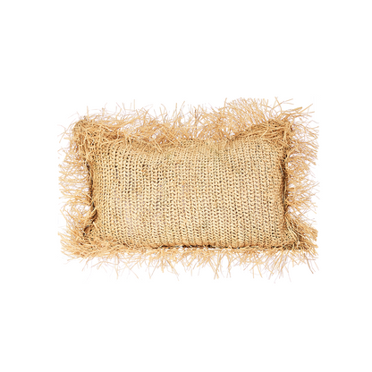 Rectangle Raffia Cushion with Fringe