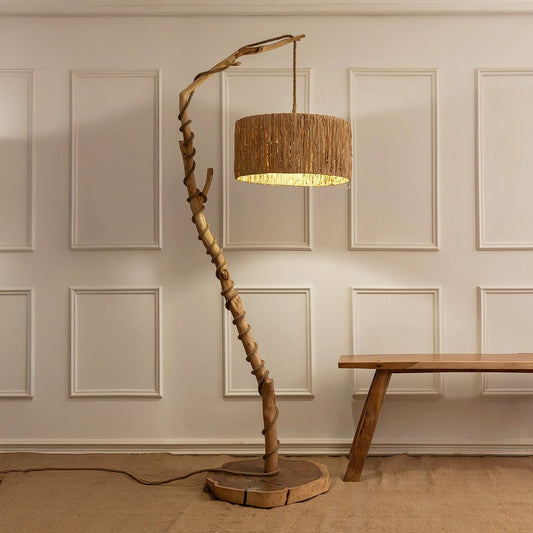 Tree Light Floor Lamp - Raffia - Bohowoodland