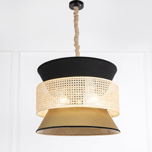 Black & Olive Canne Lamp Pendant - Bohowoodland