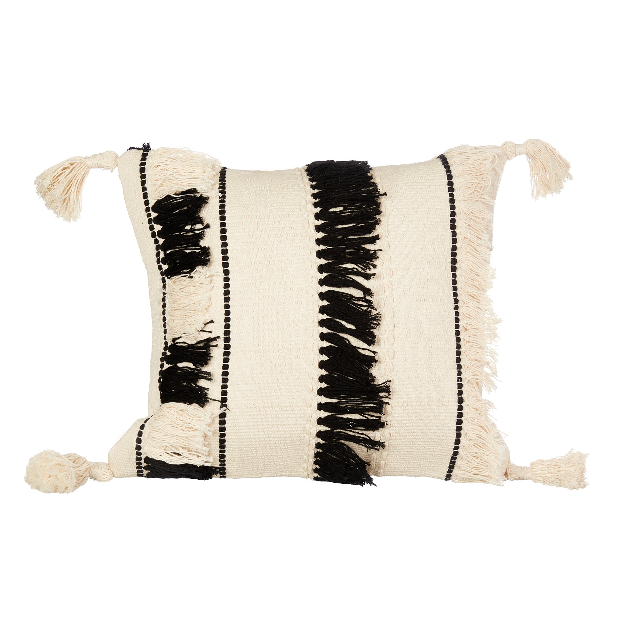 Black &amp; white Tufted Cushion - Bohowoodland