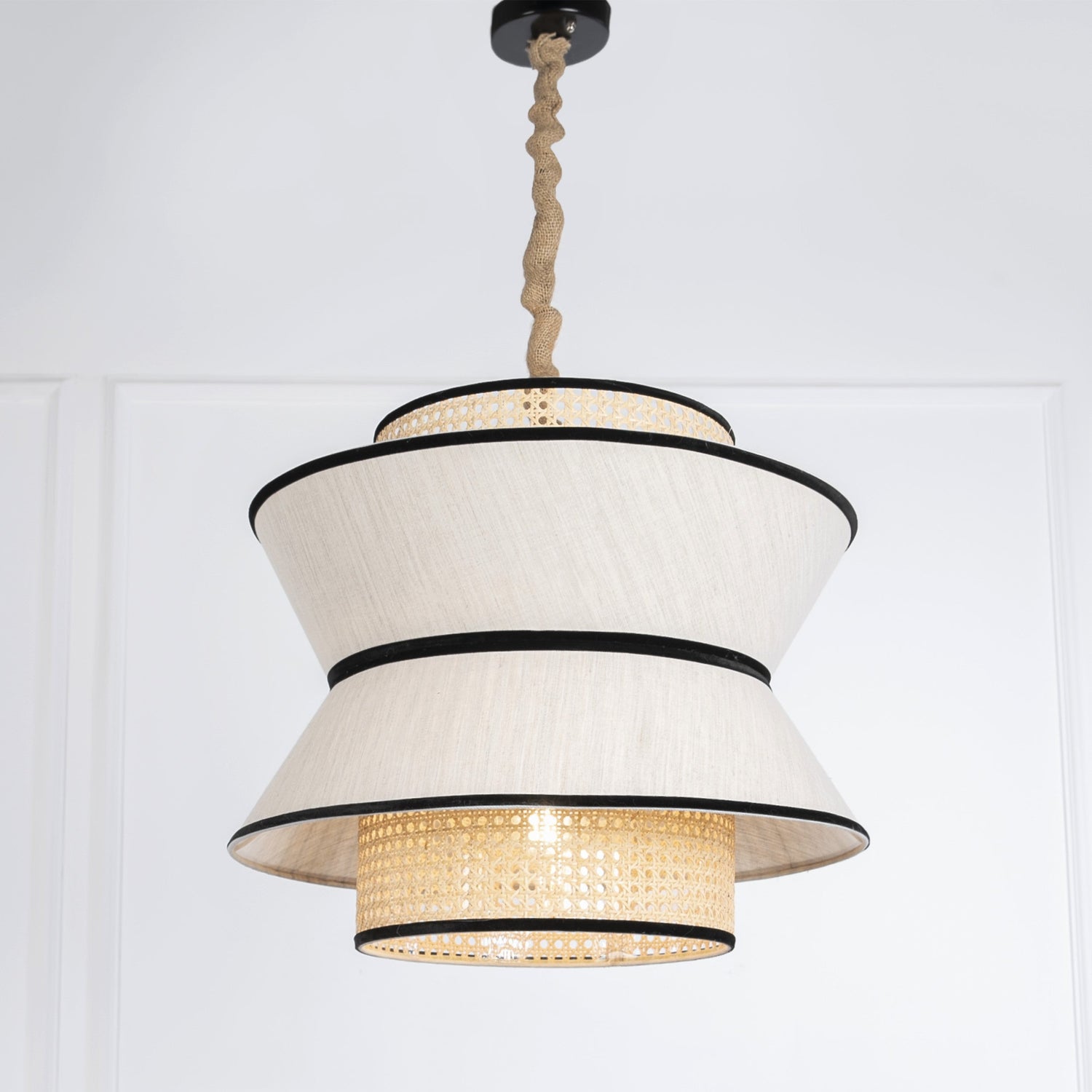 Butterfly Lamp Pendant - white &amp; Beige - Bohowoodland