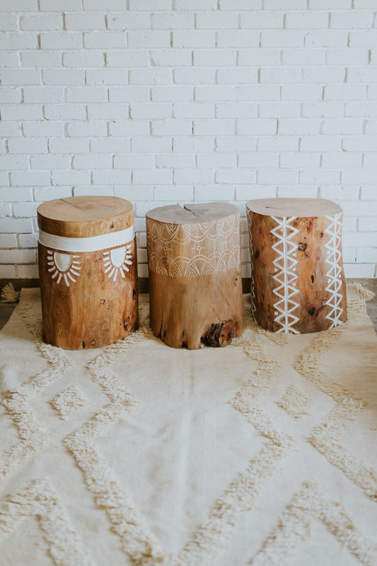 Moonstar Tree Stump Stool / Side Table - Bohowoodland