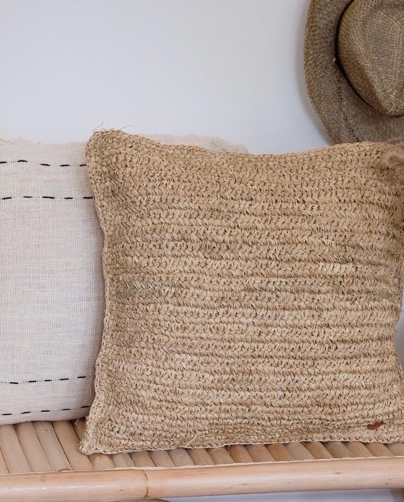 Raffia Cushion - Bohowoodland