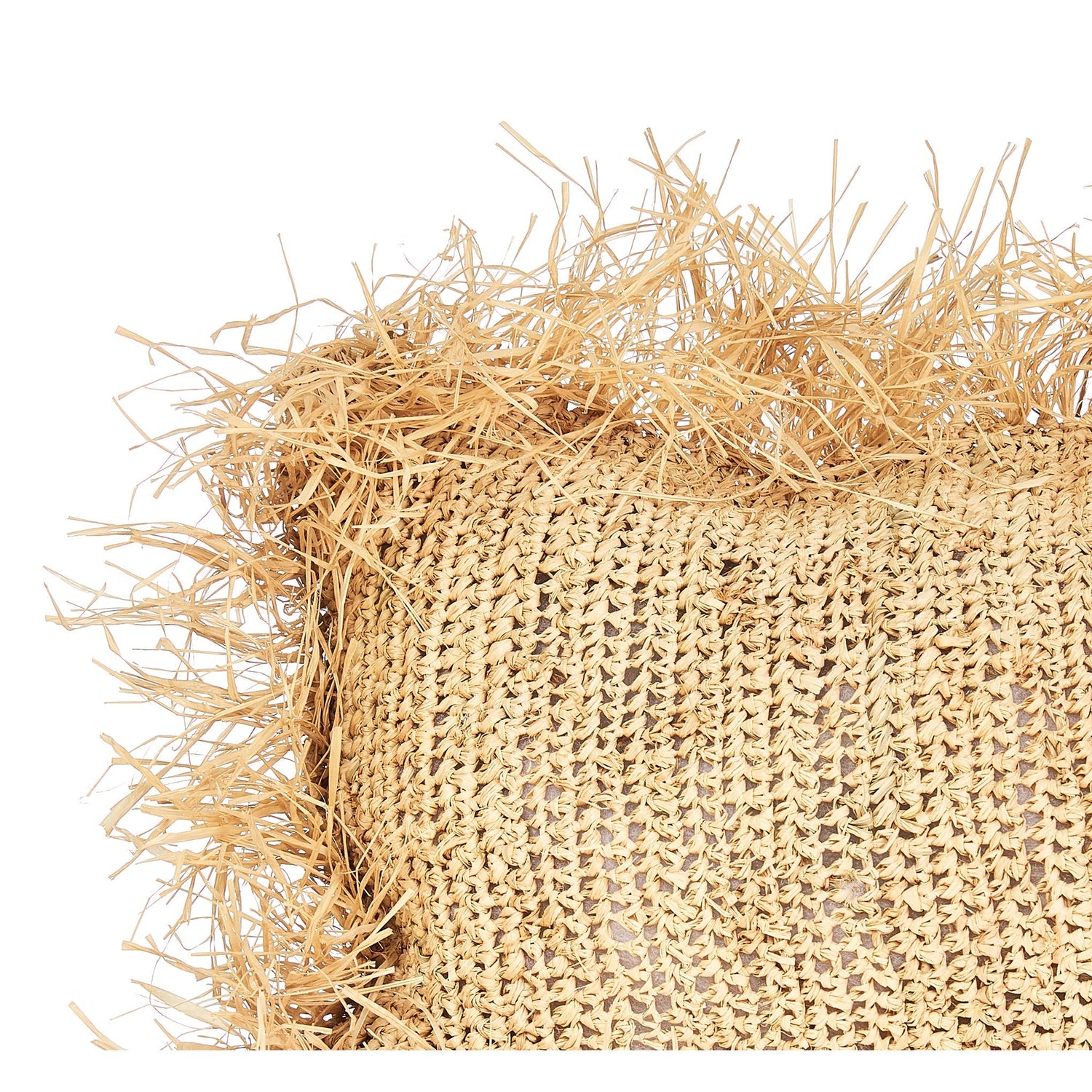 Rectangle Raffia Cushion with Fringe - Bohowoodland