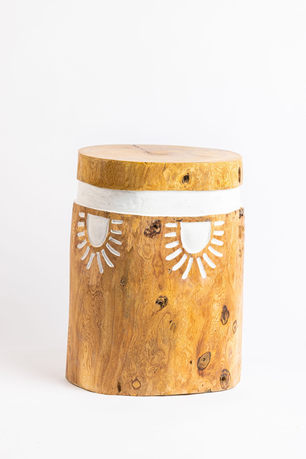 Sunburst Tree Stump Stool / Side Table - Bohowoodland